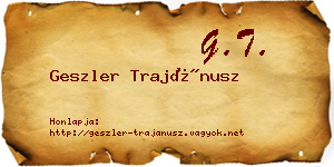 Geszler Trajánusz névjegykártya